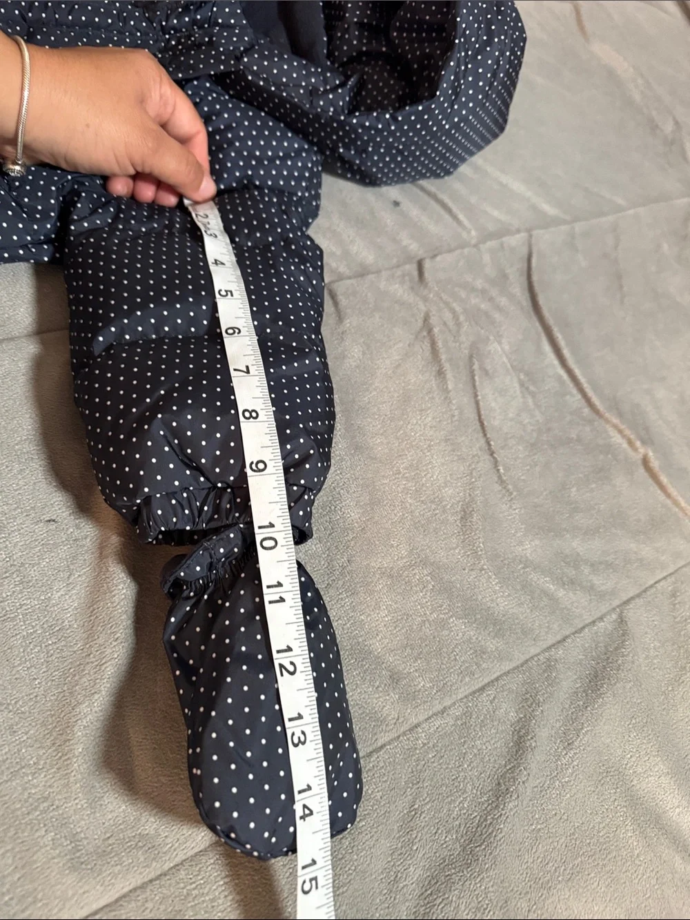 Gap Baby Toddler Navy down filled Polka Dot Puffer One-Piece Snowsuit 18/24 mo